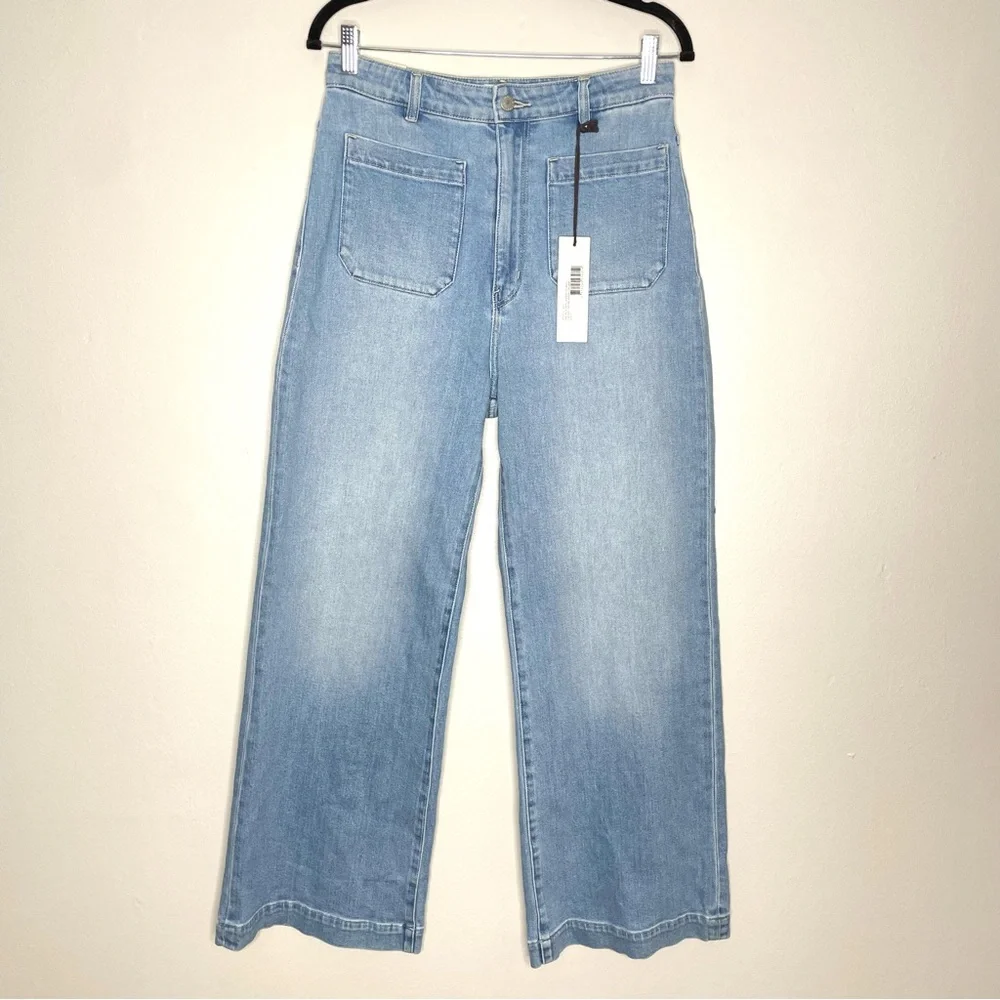 NWT ROLLA’S Sailor Jean Wide Leg High Rise Bluebird Organic Cotton Blue Size 31 - Picture 3 of 10
